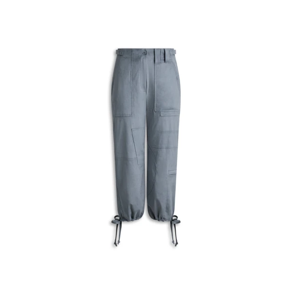 Faux-Suede Crop Cargo in Denim