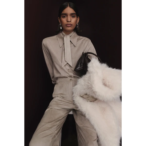Faux-Suede Crop Cargo