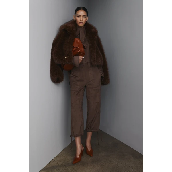 Faux-Suede Crop Cargo