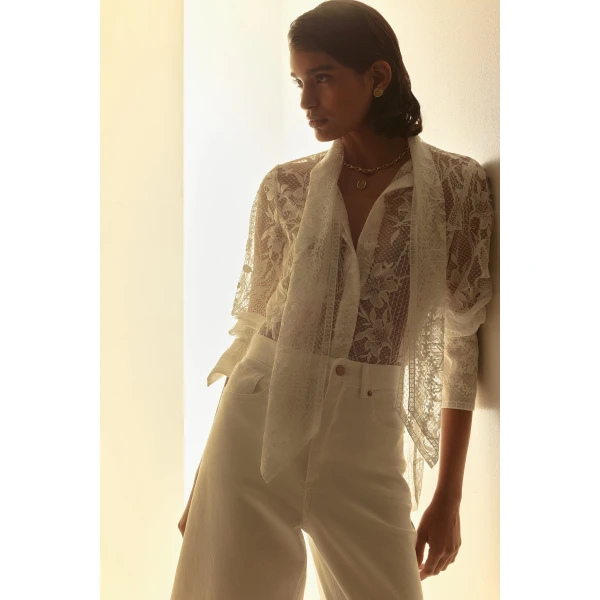 Lace Tie Blouse