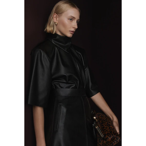 Leather Cravat Top