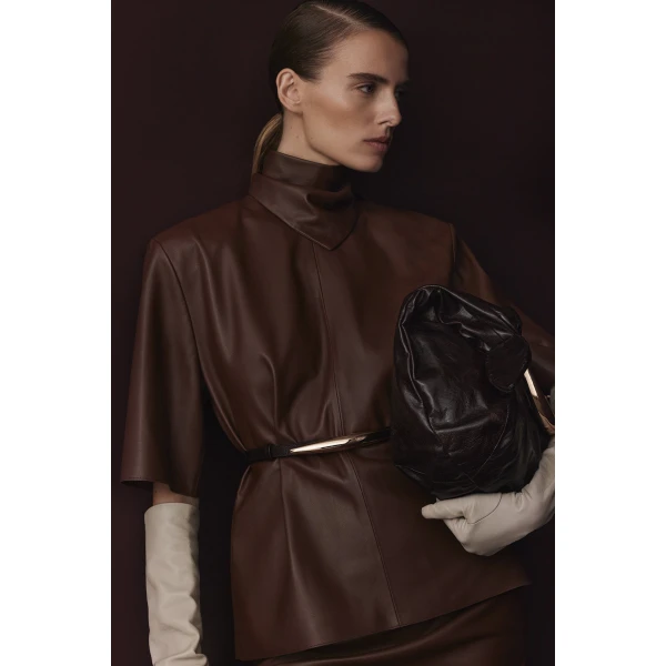 Leather Cravat Top
