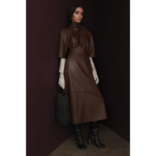 Leather Long Skirt