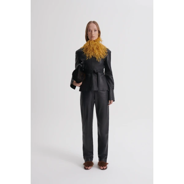 Leather Slim Leg Trouser
