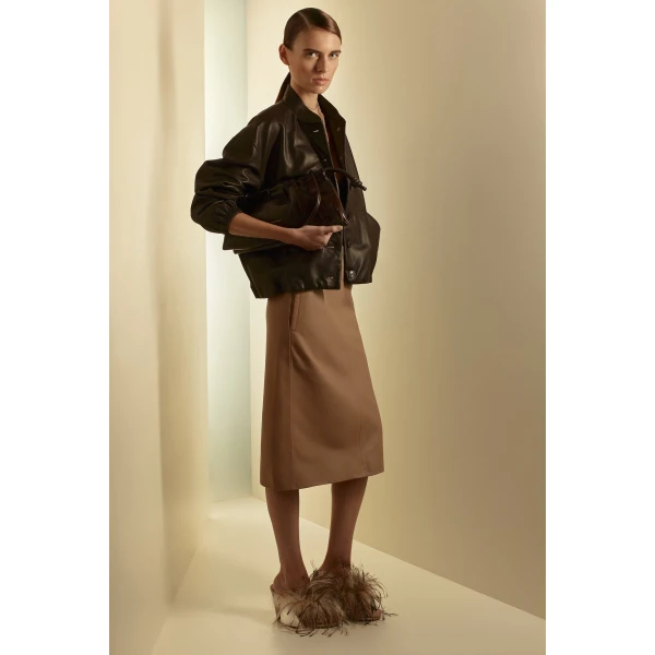 Leather Soft Waist Pencil Skirt