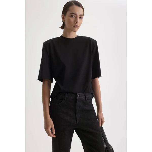 Mercerised Oversize Shoulder Pad Tee
