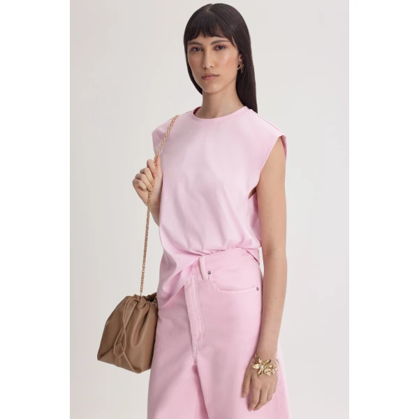 Mercerised Sleeveless T-Shirt