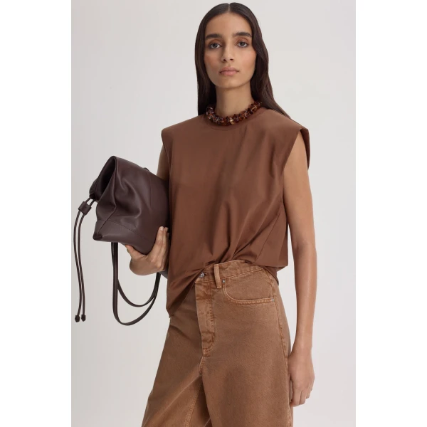 Mercerised Sleeveless T-Shirt