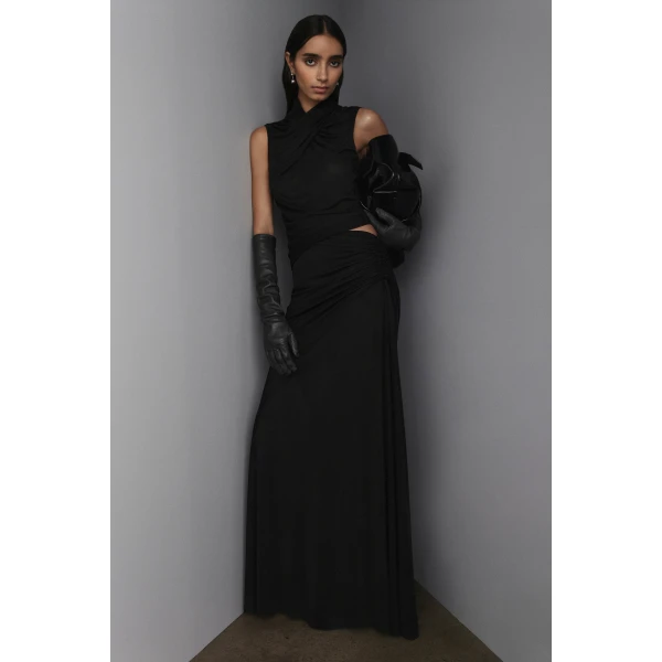 Mesh Draped Skirt