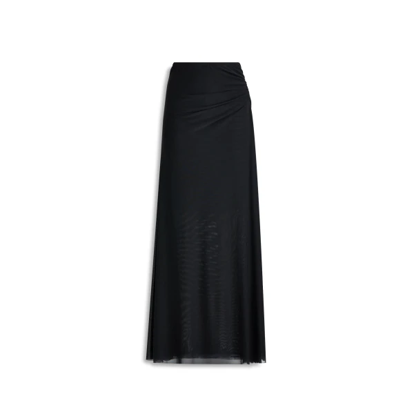 Mesh Draped Skirt in Black