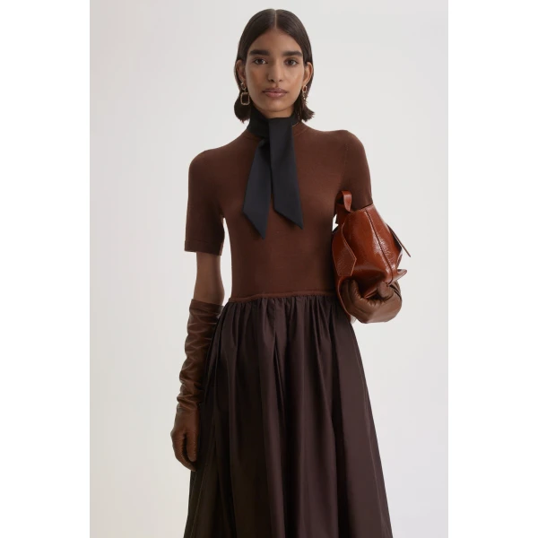 Polished Voile Sweater Dress
