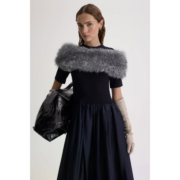 Polished Voile Sweater Dress