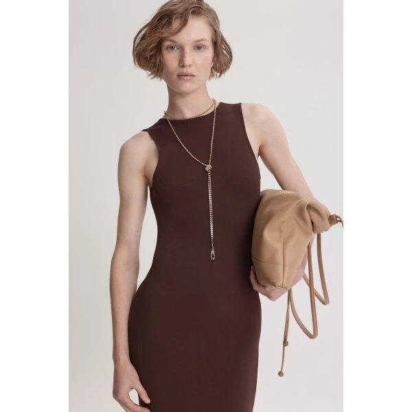 Rib Crew Neck Dress