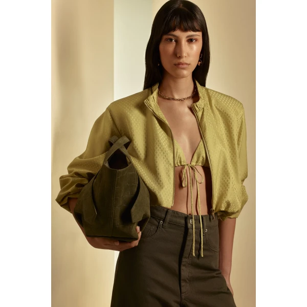 Silk Chain Jacquard Bomber