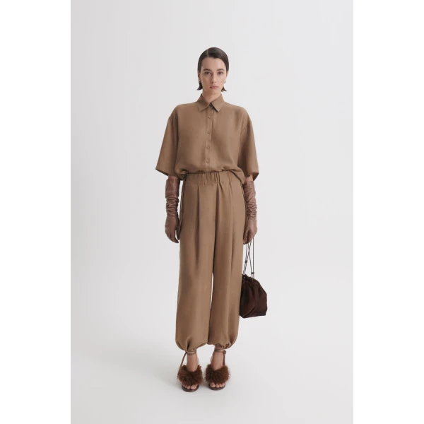 Silk Jacquard Crop Trouser