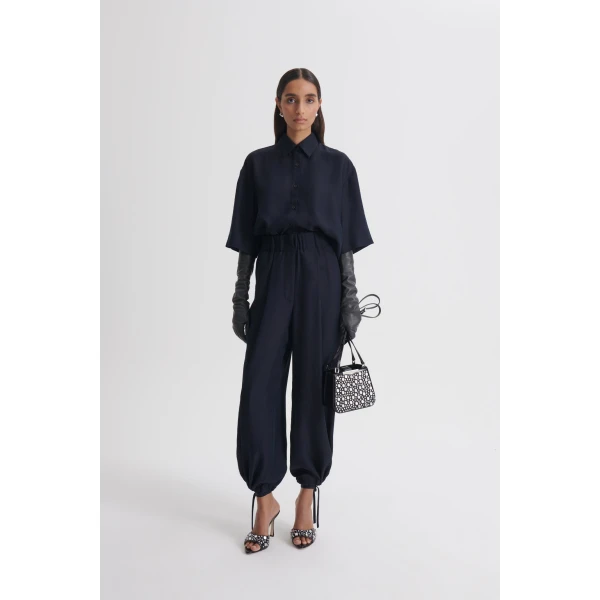 Silk Jacquard Crop Trouser