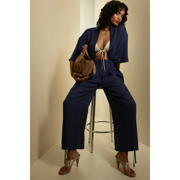 Silk Jacquard Crop Trouser
