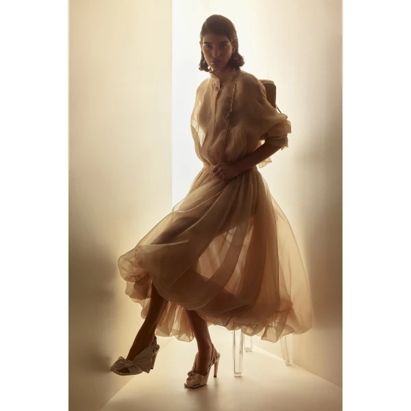 Silk Organza Bubble Skirt