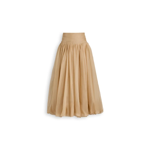 Silk Organza Bubble Skirt in Champagne