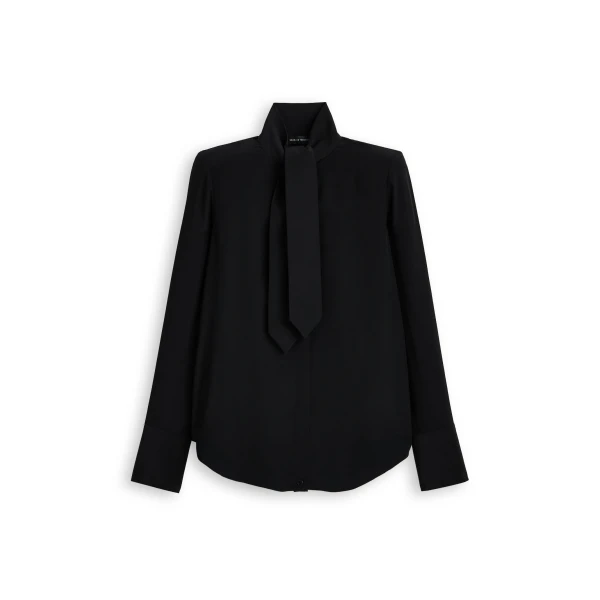 Silk Shoulder Pad Tie Shirt