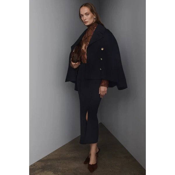 Wool Poppy Button Coat