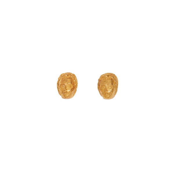 schiaparelli face medallion earrings