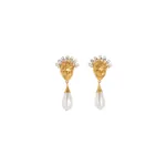 schiaparelli face rhinestone crown earrings
