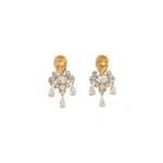 schiaparelli face rhinestone shower earrings