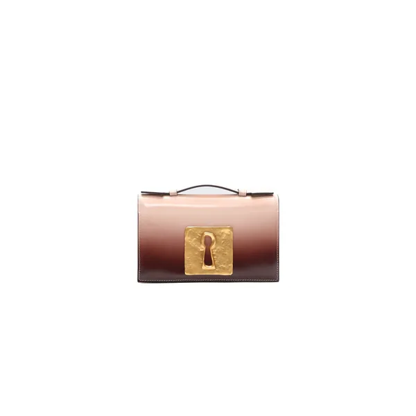 schiaparelli leather keyhole clutch