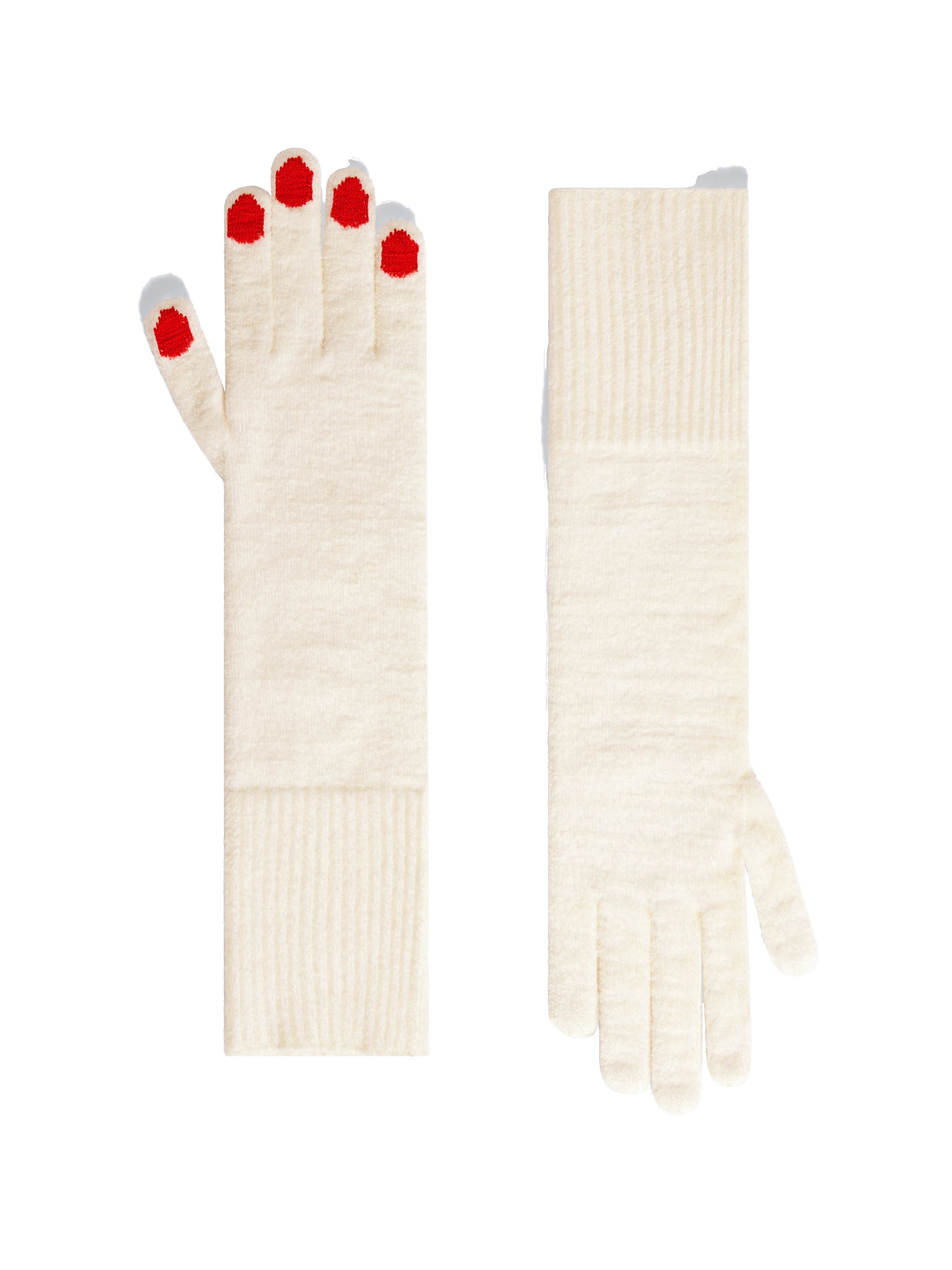 Trompe L'Oeil Gloves in Ecru Schiaparelli Accessories | Luxury Shoes schiaparelli trompe l'oeil gloves