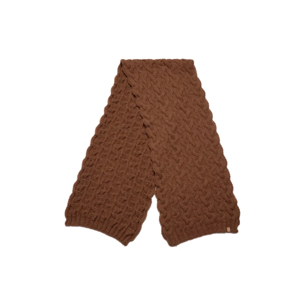 Strathberry Cable Knit Scarf Hazelnut