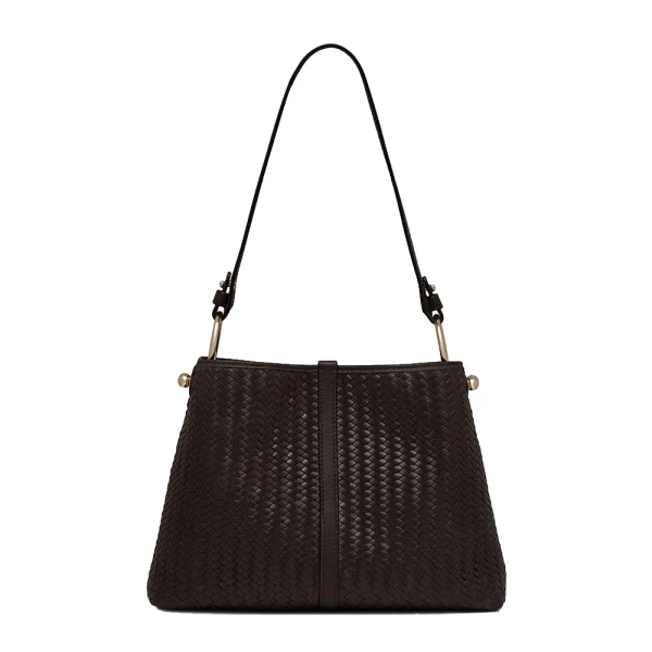 Lana Hobo in Chocolate Woven Leather