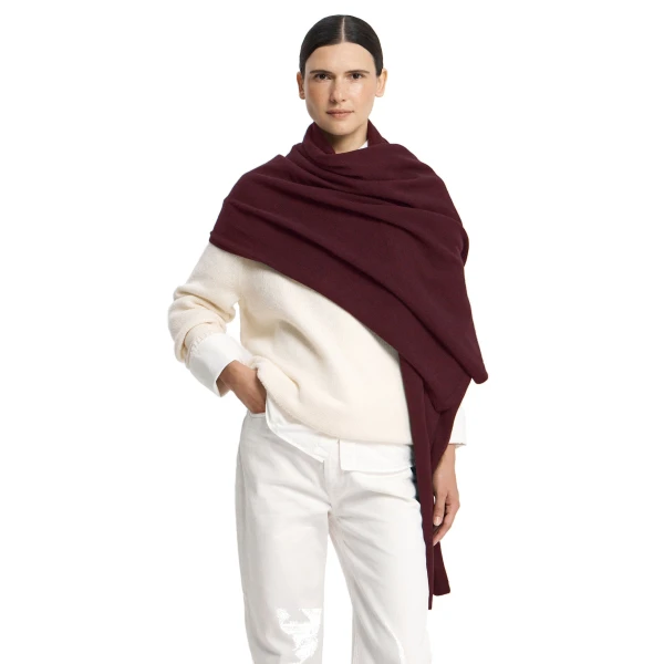 Strathberry Westray Cashmere Travel Wrap Burgundy