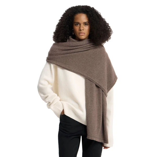 Strathberry Westray Cashmere Travel Wrap Otter