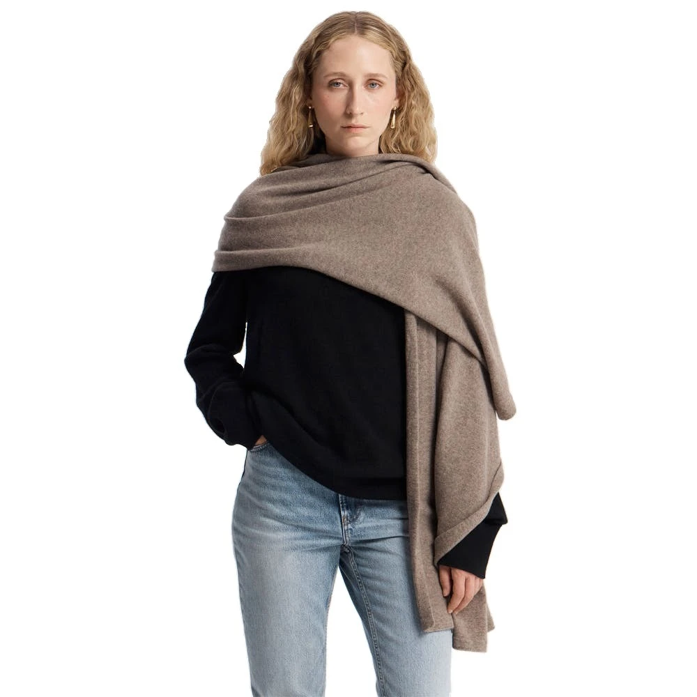 Strathberry Westray Cashmere Travel Wrap in Pebble Strathberry Westray Cashmere Travel Wrap