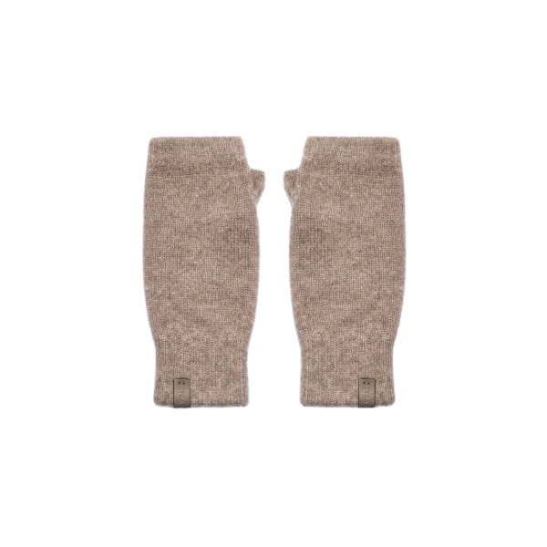 Strathberry Westray Fingerless Cashmere Gloves Pebble