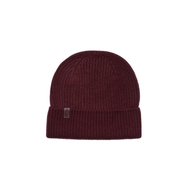 Westray Ribbed Cashmere Beanie in Burgundy