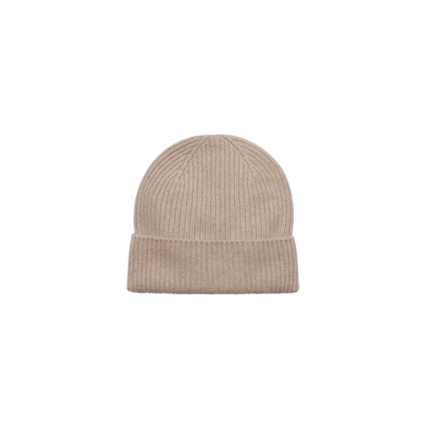Strathberry Westray Ribbed Cashmere Beanie Oat