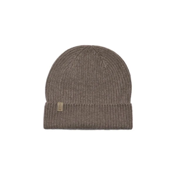 Westray Ribbed Cashmere Beanie in Otter