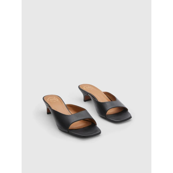 ATP Atelier Tavenna in Black Kitten Heel Mules