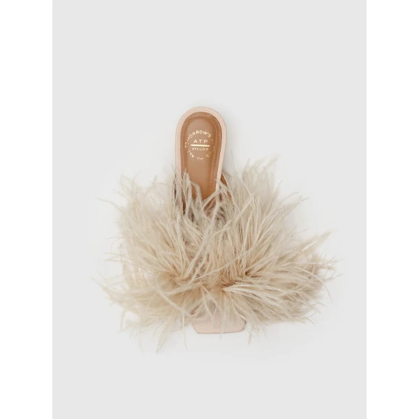 Pink ATP Atelier kitten heel mules