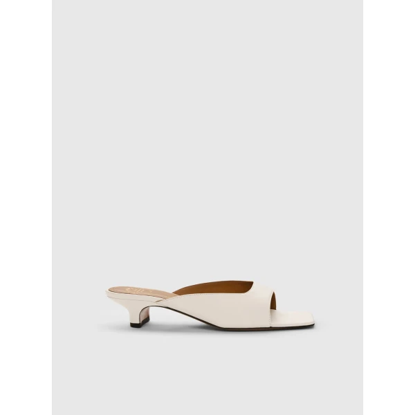ATP Atelier Tavenna in Linen Kitten Heel Mules