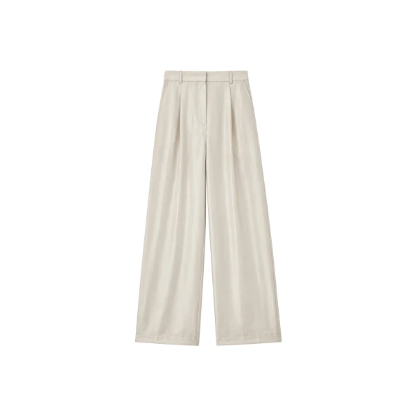 The Frankie Shop Aduna Satin Pleated Trousers
