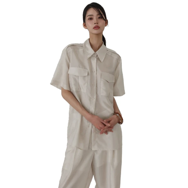 The Frankie Shop Aduna Satin Utility Shirt