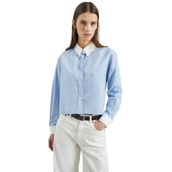 The Frankie Shop Aix Cropped Boxy Shirt