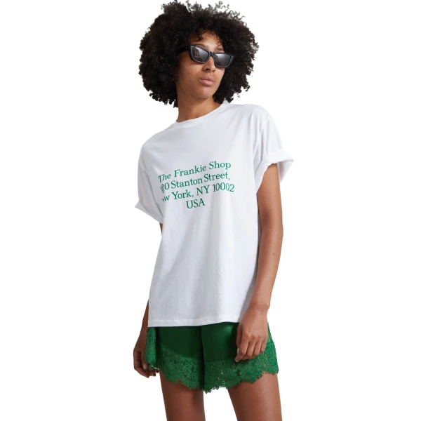 The Frankie Shop Albesa Satin Lace Trim Shorts