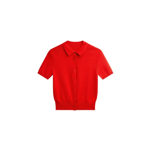 The Frankie Shop Amelot Knit Short Sleeve Cardigan