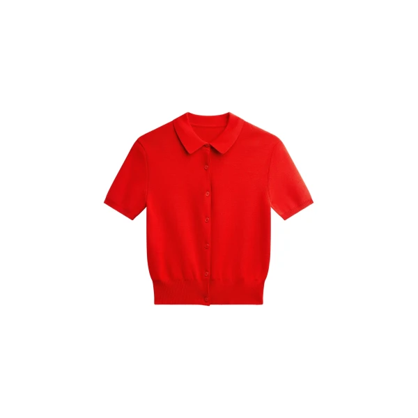 The Frankie Shop Amelot Knit Short Sleeve Cardigan