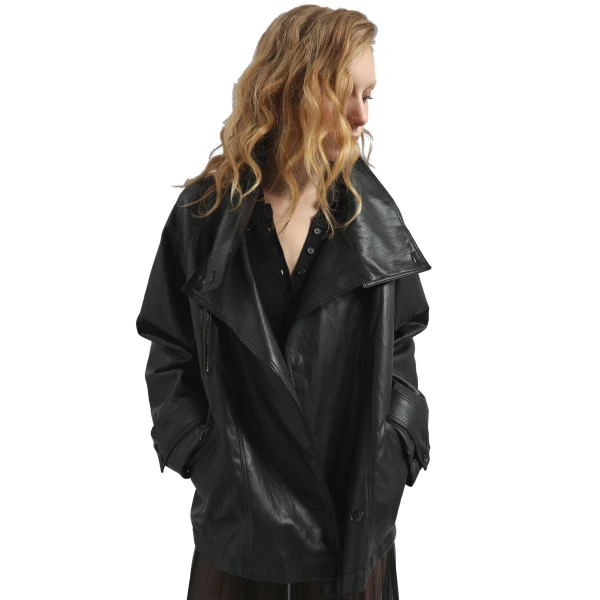 The Frankie Shop Amunta Faux Leather Trench Jacket