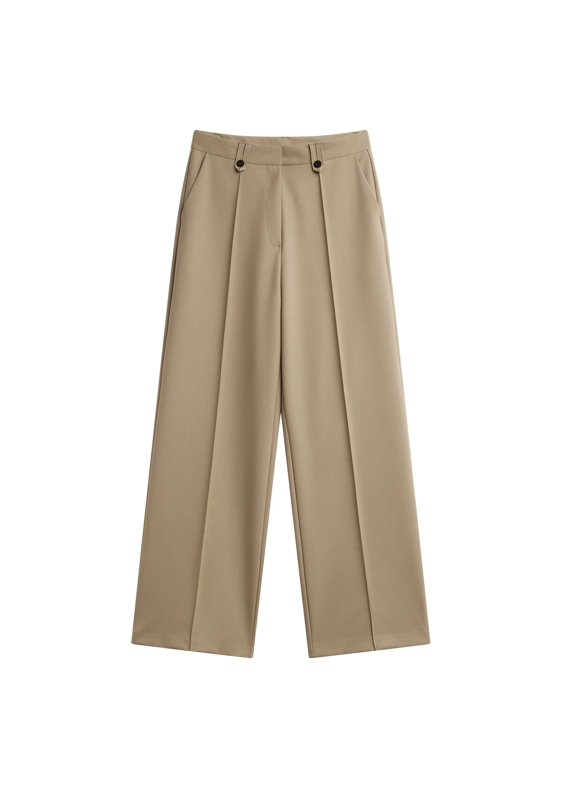 Belliva Front Seam Straight Trousers in Camel by The Frankie Shop – Pants The Frankie Shop Belliva Front Seam Straight Trousers